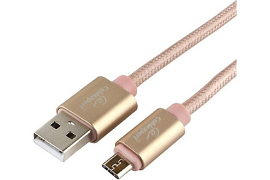 Кабель Cablexpert USB A - micro USB 2.0А AM/microB серия ultra 1м золотой блистер