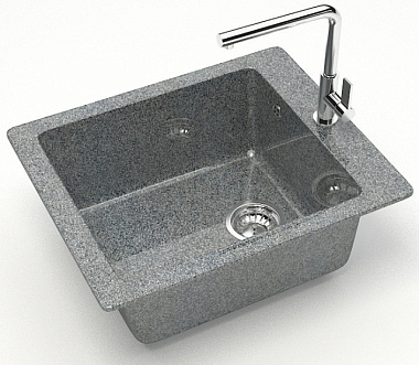 Мойка Marrbaxx прямоугольная глянцевая темно-серый 425*500*195 Z8 Q8***