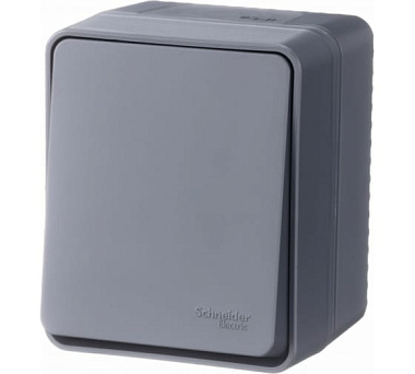 Выключатель SE Atlasdesign Profi54 одноклавишный IP54 10 АХ антрацит ATN544011