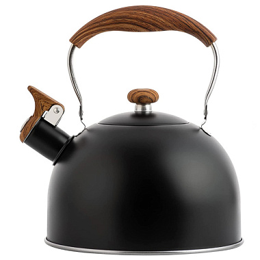 Чайник Appetite со свистком ручка soft-touch нерж черный 2,5 л LKD-0025BRH
