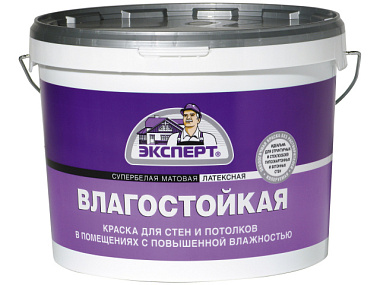 Краска Эксперт Вдак влагостойкая для внутренних работ супербелая 3 кг