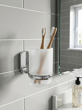 Стакан Swensa Slick подвесной стекло/металл хром SWR-5600-03***