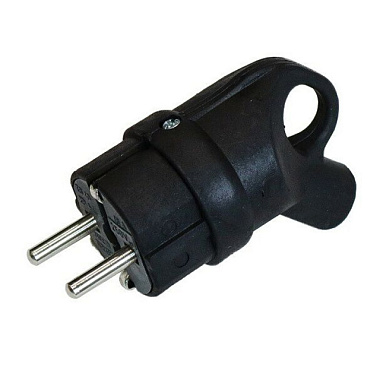 Вилка 1-2.Sale угловая с кольцом каучук черный 2P+PE 1*16А 220-24V IP44 Е1М 874329