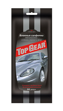 Салфетки TopGear влажные для стекол/зеркал/фар 30 шт 48038