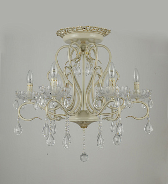 Люстра Schaffner Diamante 4695-6 WH+GD 6*E14 40Вт белый/золото 66*66*60 см