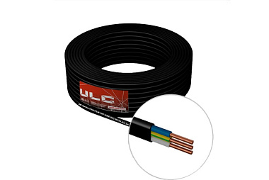 Кабель ВВГ-Пнг(A)-LS черный 3*2,5 мм ГОСТ ULC 20 м ULC0046