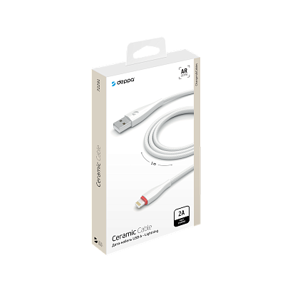 Кабель Deppa Ceramic USB-Apple белый 1 м 72291