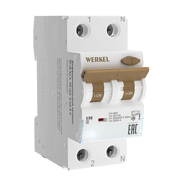 Автомат дифференциальный Werkel 1P+N 32 A 30 mА 6 kА C A W922P326
