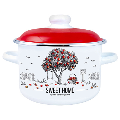 Кастрюля Appetite Apple Tree эмалированная цилиндрическая 3,0 л 6RD181M**