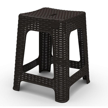 Табурет InGreen Rattan квадратный горький шоколад 363*363*448 мм ING6181ГШК
