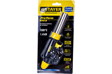 Горелка газовая Stayer ProTeam PG500 с пьезоподжигом на баллон с цанговым соед 1300°C 55580