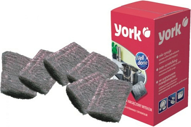 Губка York для посуды металлическая с пропиткой 6 шт 005010***