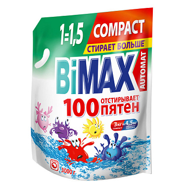 Синтетическое моющее средство BiMax автомат 100 пятен 3 кг 502-1