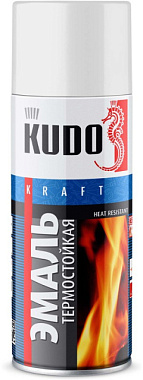 Аэрозоль Kudo эмаль термостойкая белая 400°C 520 мл KU-5003