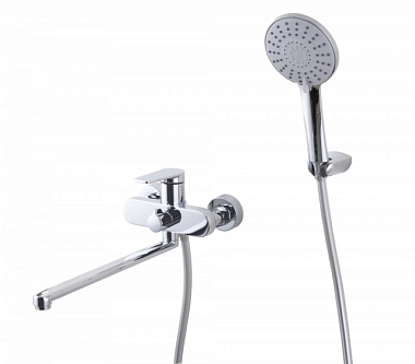 Смеситель D&K Bayern.Fürth для ванны с душем длинный излив хром DA1523301*