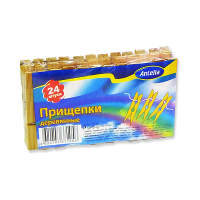 Прищепки Антелла деревянные 24 шт 71056**