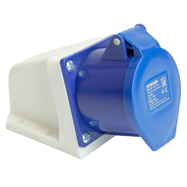 Розетка Stekker силовая стационарная CEE ST-123 2P+PE 32А 220В IP44 RST32-123-44 49433