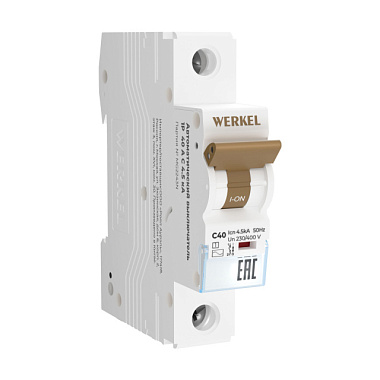 Выключатель Werkel автоматический 1P 40 A C 4,5 kА W901P404