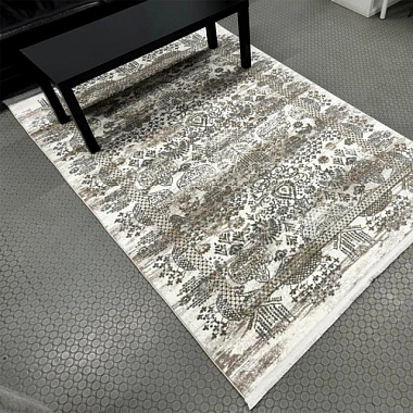 Ковер Валенсия Прямоугольник 1,2*1,8 м S172A - CREAM / GREY