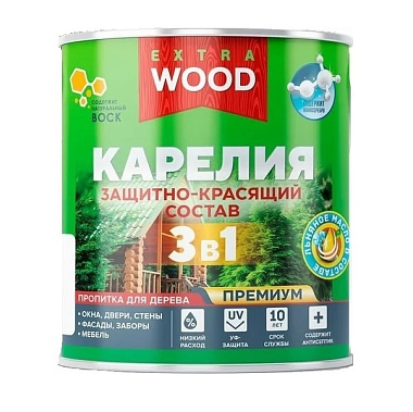 Состав защитно-красящий Farbitex Wood Extra Карелия 3 в 1 для древесины Каштан 0,75 л